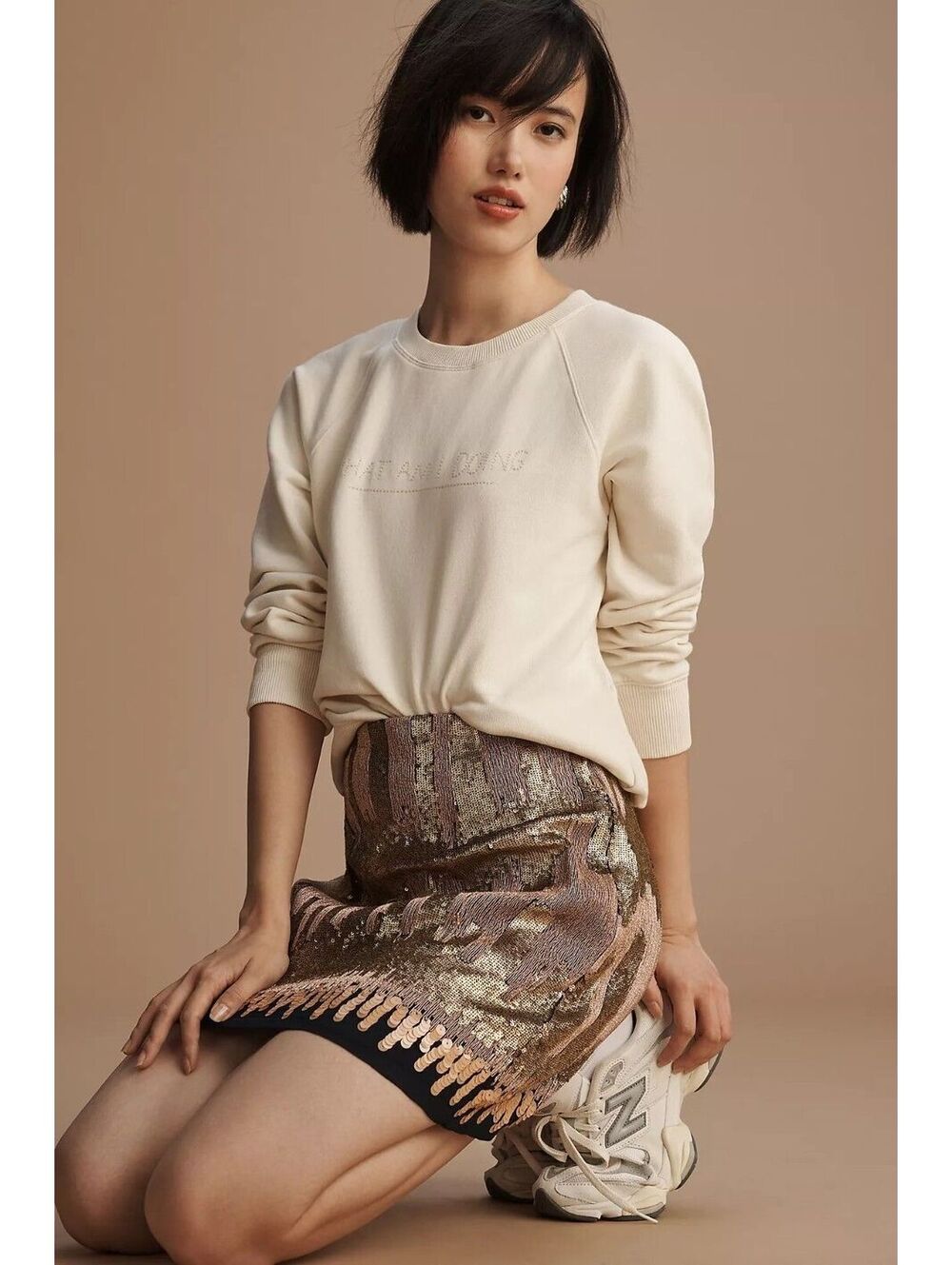 Anthropologie Ashley Brown Durand Crewneck Graphic Sweatshirt Women Size L